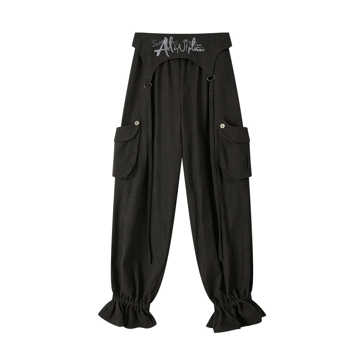 ALL_iN_plan_Lightweight_Double_Waistband_Tie_Multiple_Pockets_Cuffed_Women&