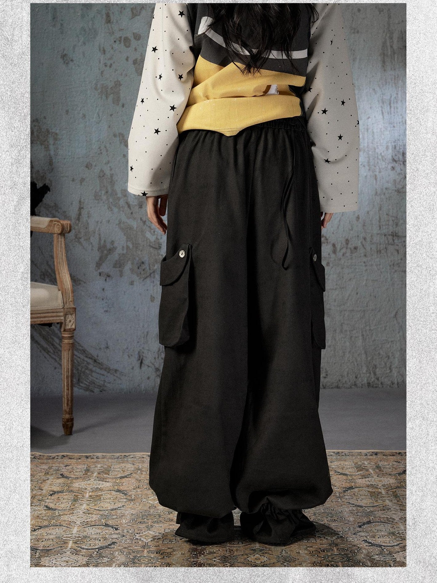 ALL iN plan Lightweight Double Waistband Tie Multiple Pockets Cuffed Women&