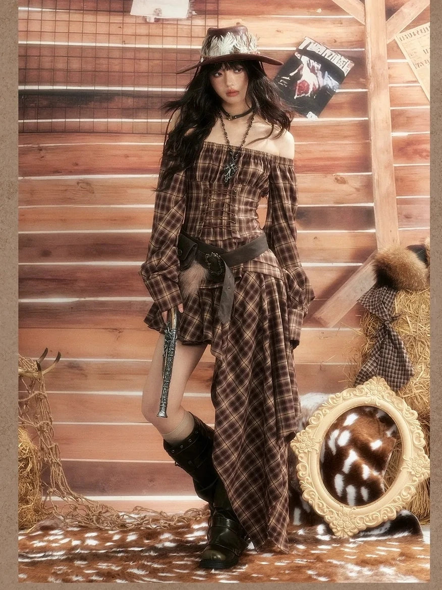 ALL iN plan Moonlight Hunter Asymmetric Hem Flared Sleeve Dress Dresses