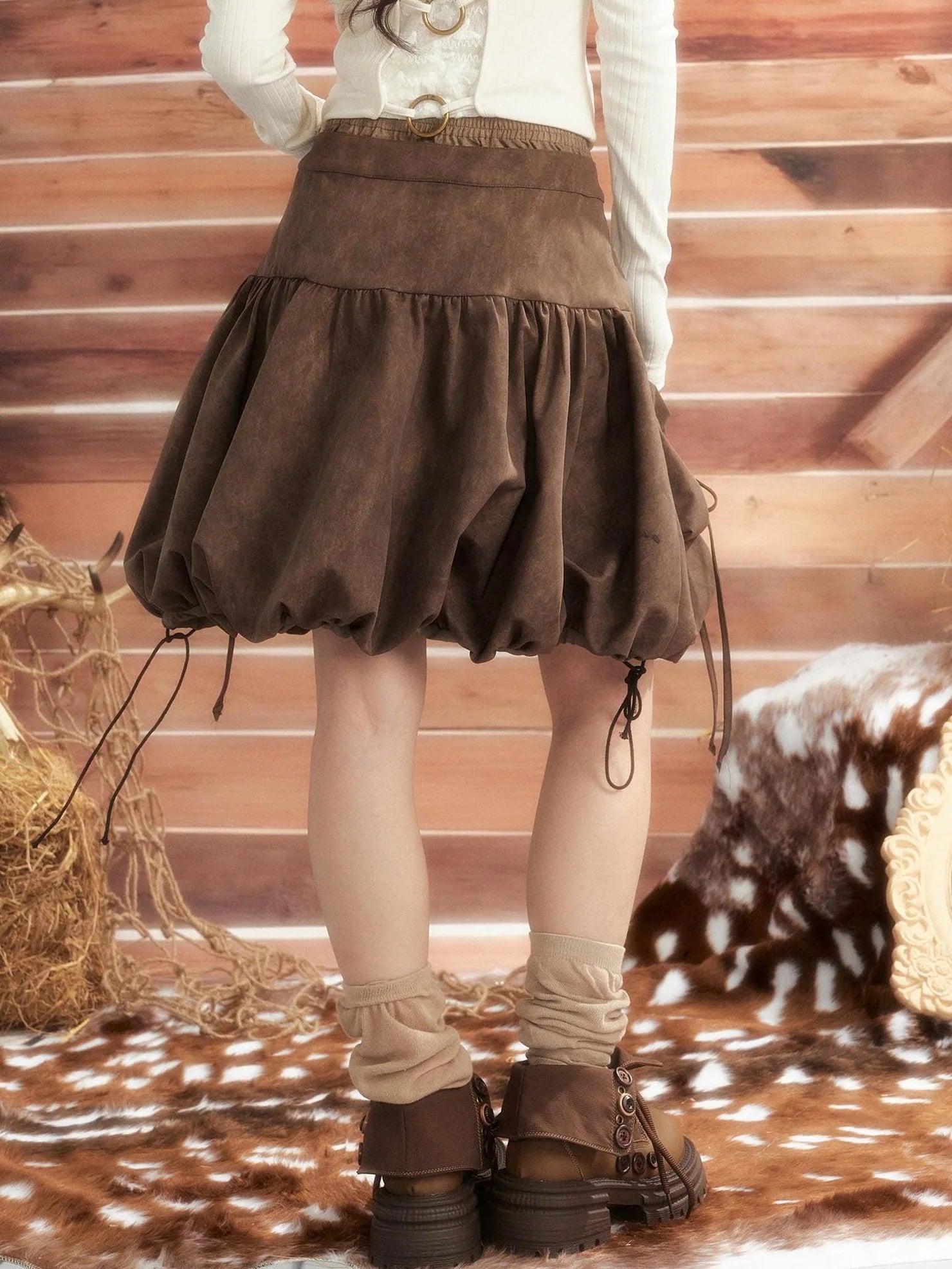 ALL iN plan Moonlight Hunter Pleated Pocket Maxi Skirt Skirt