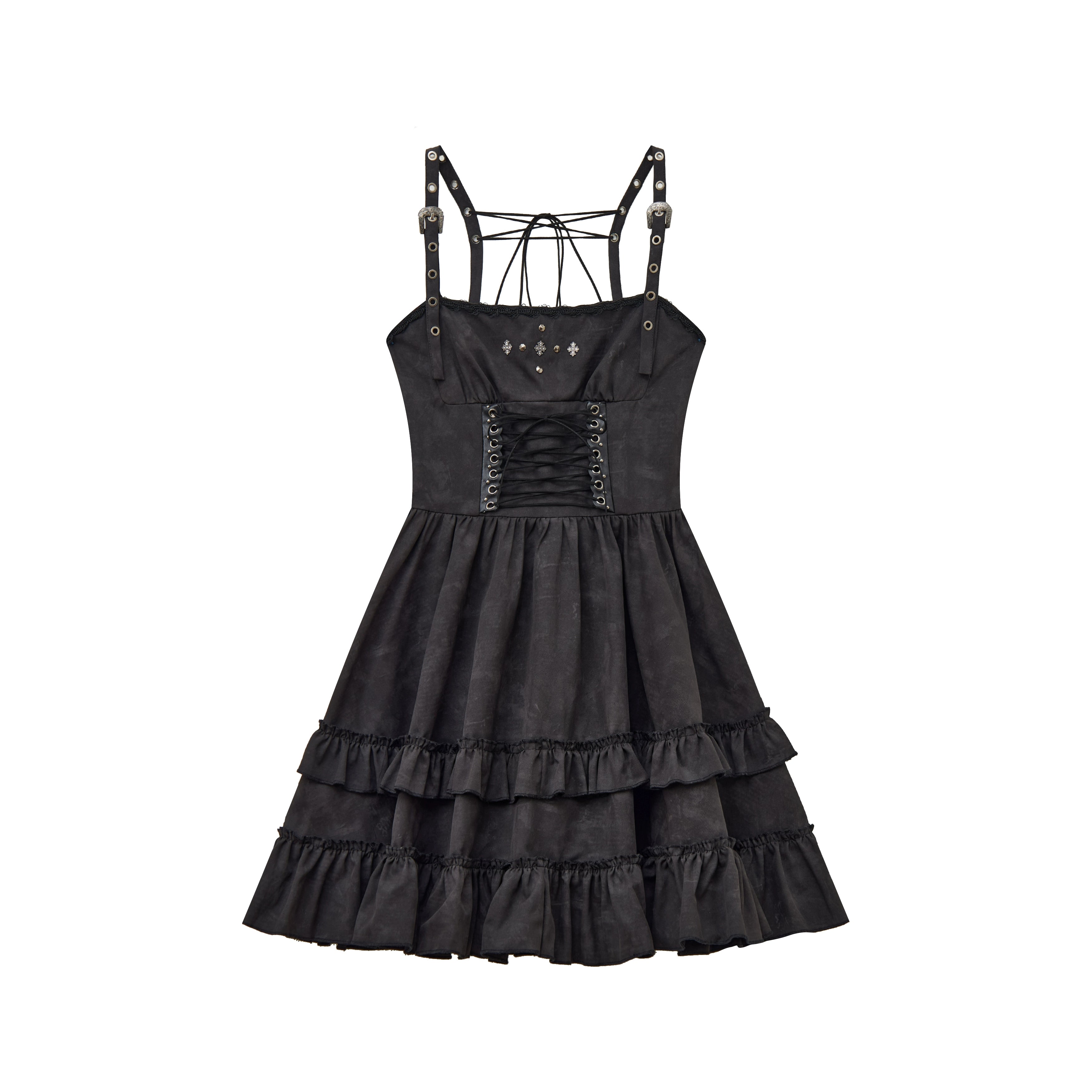 ALL_iN_plan_Punk_Lace_Up_Mini_Dress_with_Layered_Tulle_MISSTT