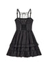Punk Lace Up Mini Dress with Layered Tulle