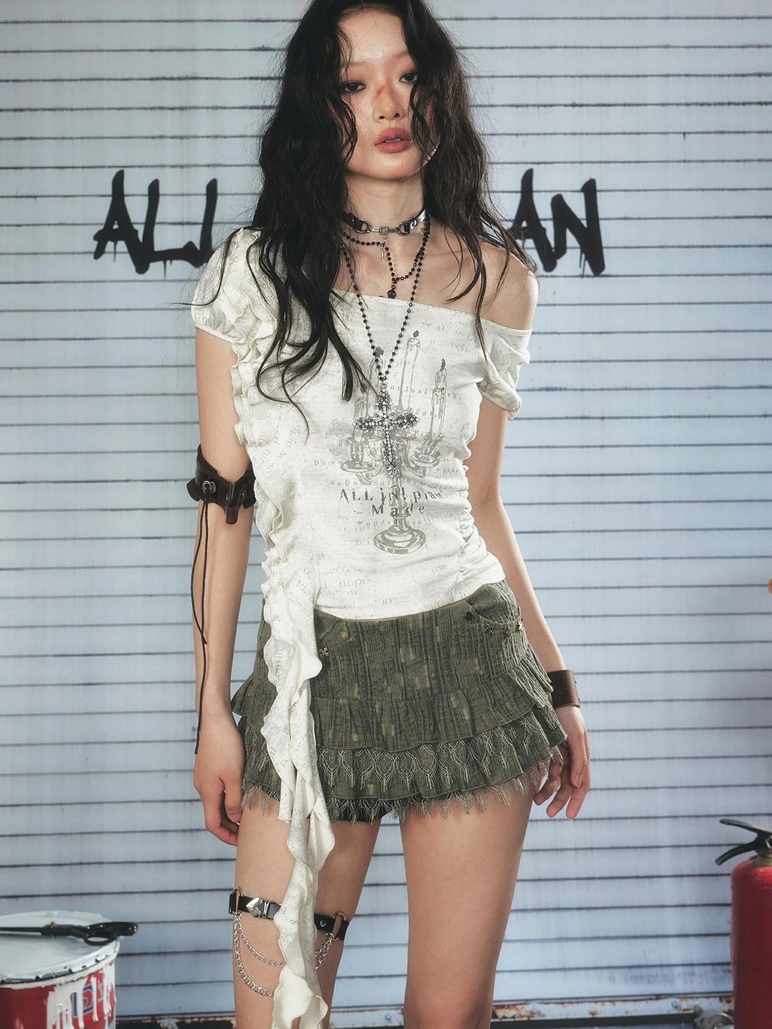 Punk Sanctuary 89hz Off Shoulder Top