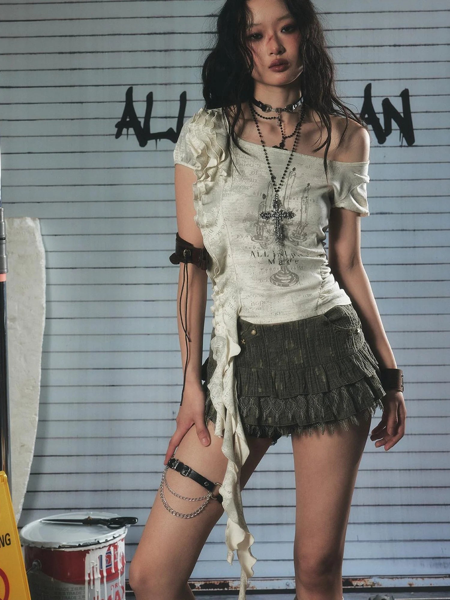 Punk Sanctuary 89hz Off Shoulder Top
