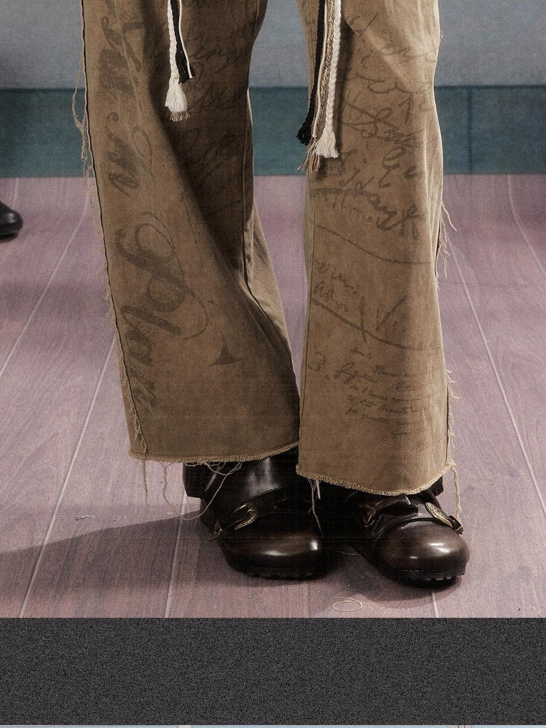 ALL iN plan Soft Breathable Cotton Casual Tassel Natural Waist Button Women Khaki Pants