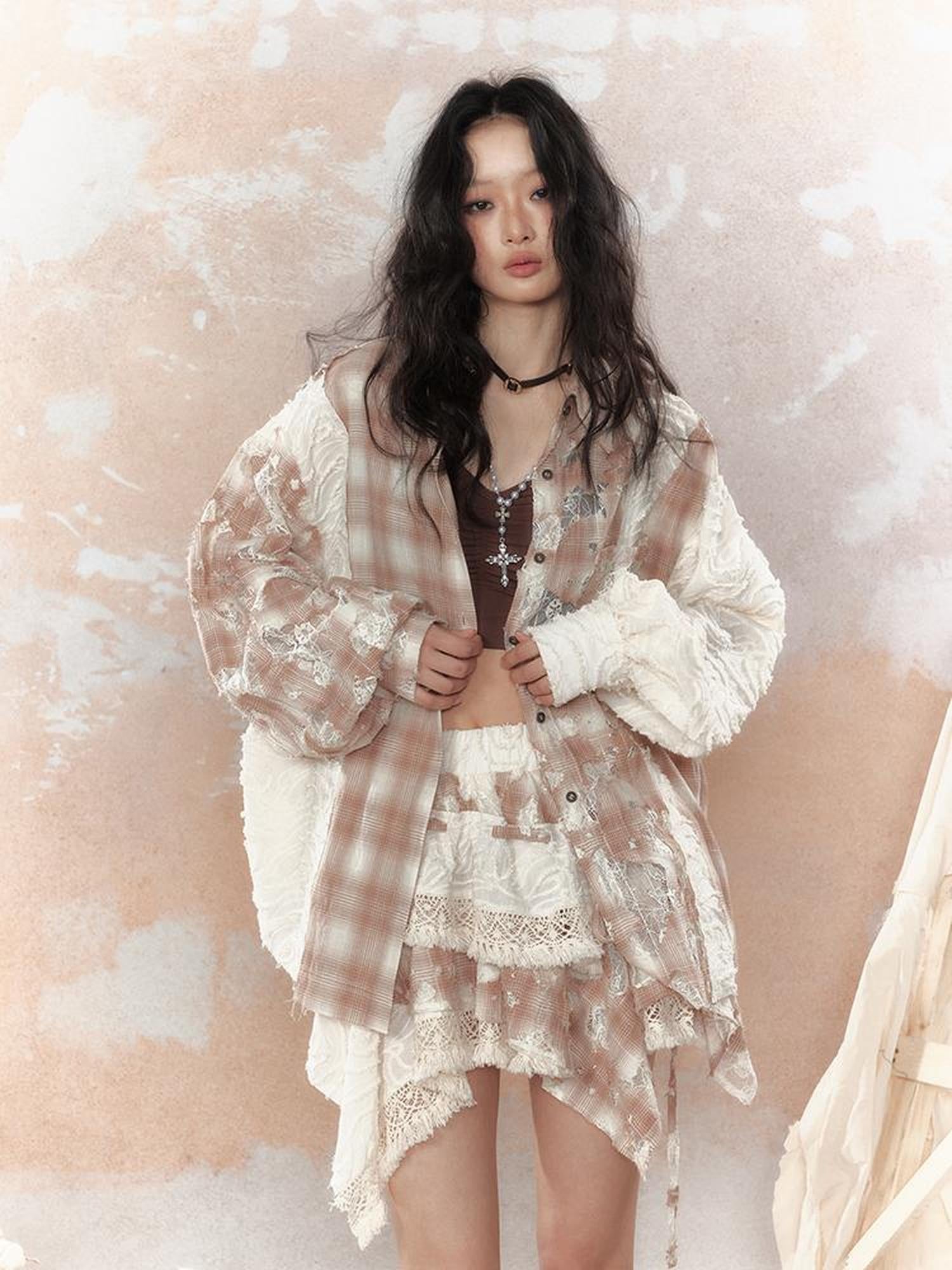 ALL iN plan Steam Punk Lace Up Sun Protection Shirt Jacket