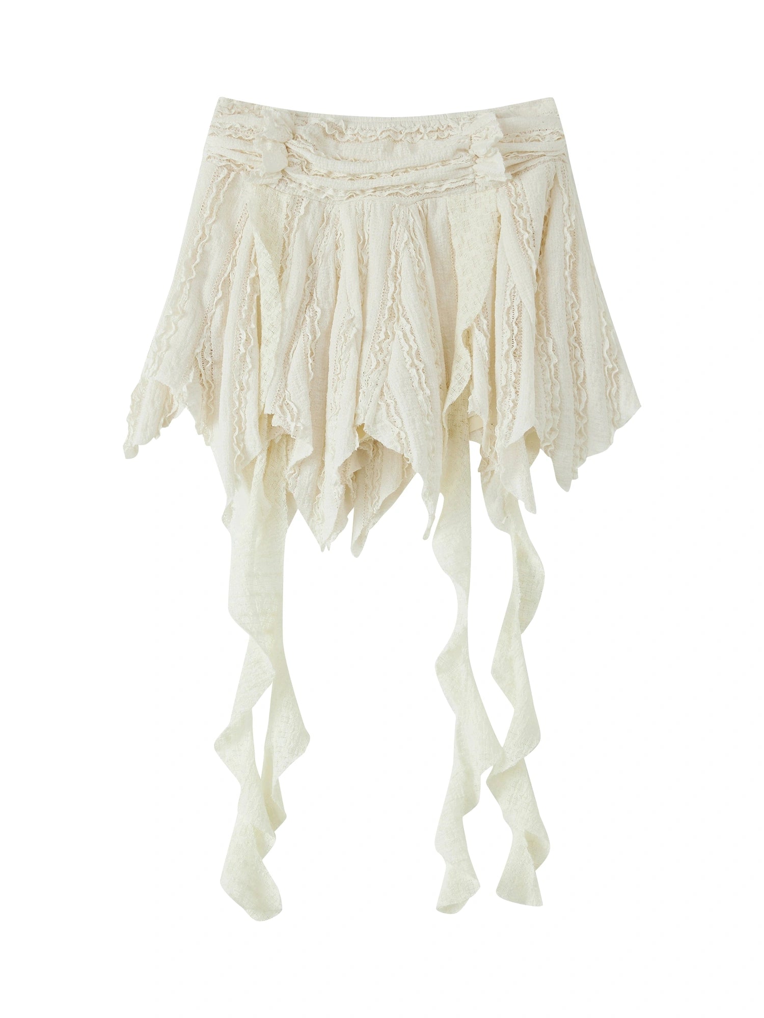 Steampunk Asymmetrical Skirt With Lace Trim