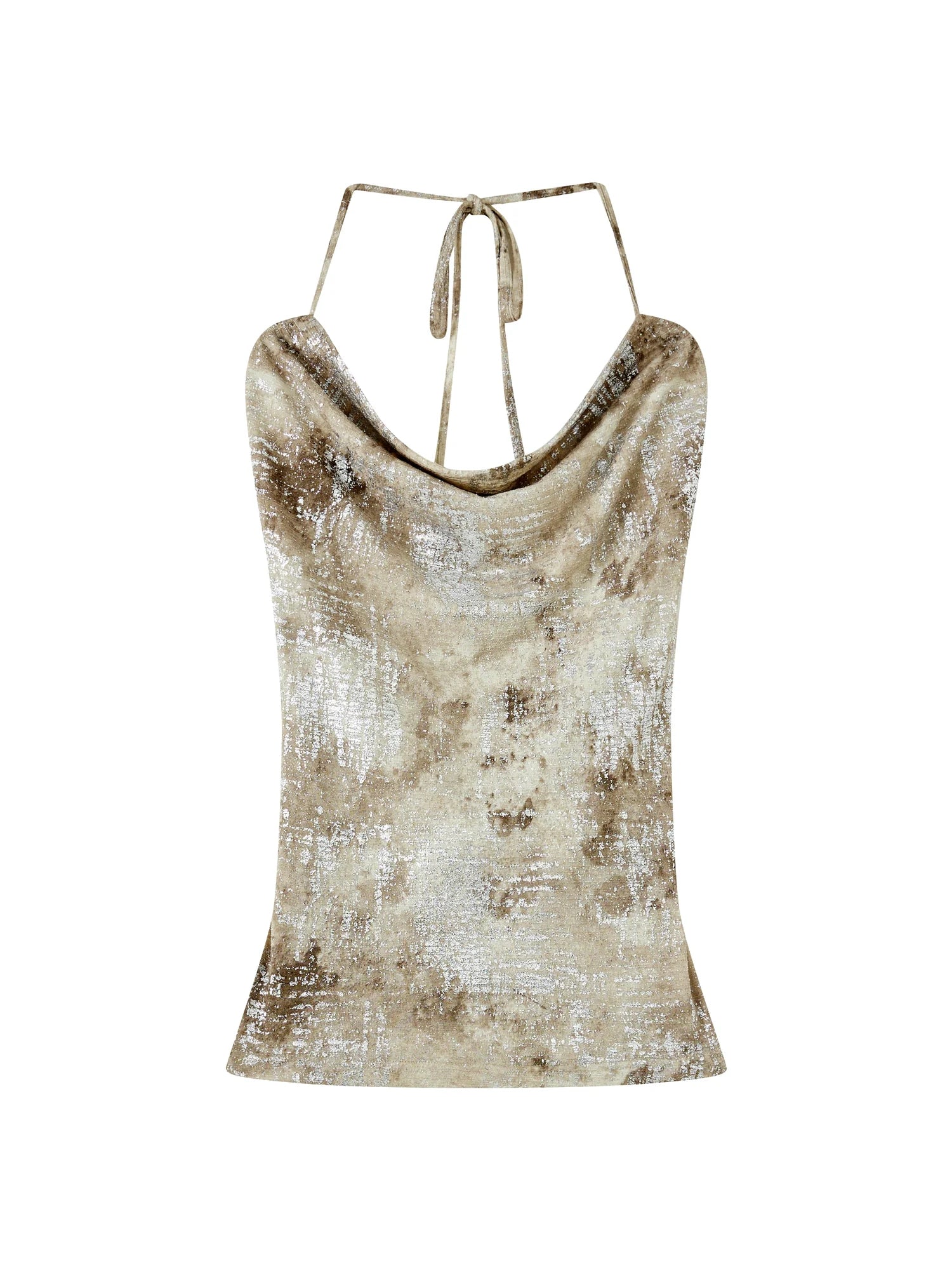 Steampunk Glitter Glitch Halter Top V Neck T Shirt Long Sleeve
