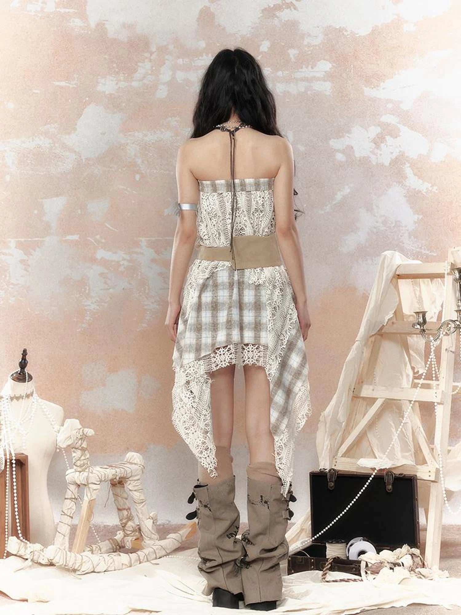 Steampunk Lace Bustier Skirt with Detachable Gear Harness