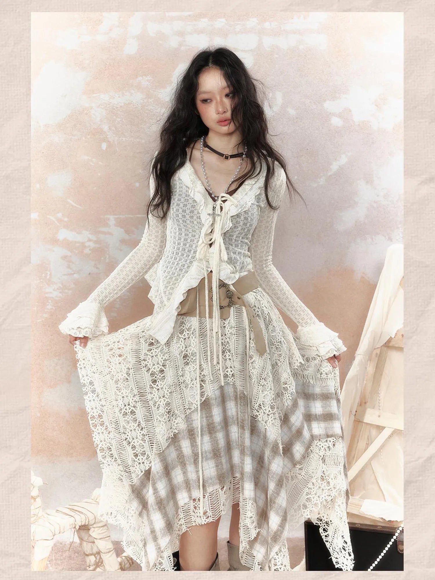 Steampunk Lace Trimmed Fitted Sunshade Jacket