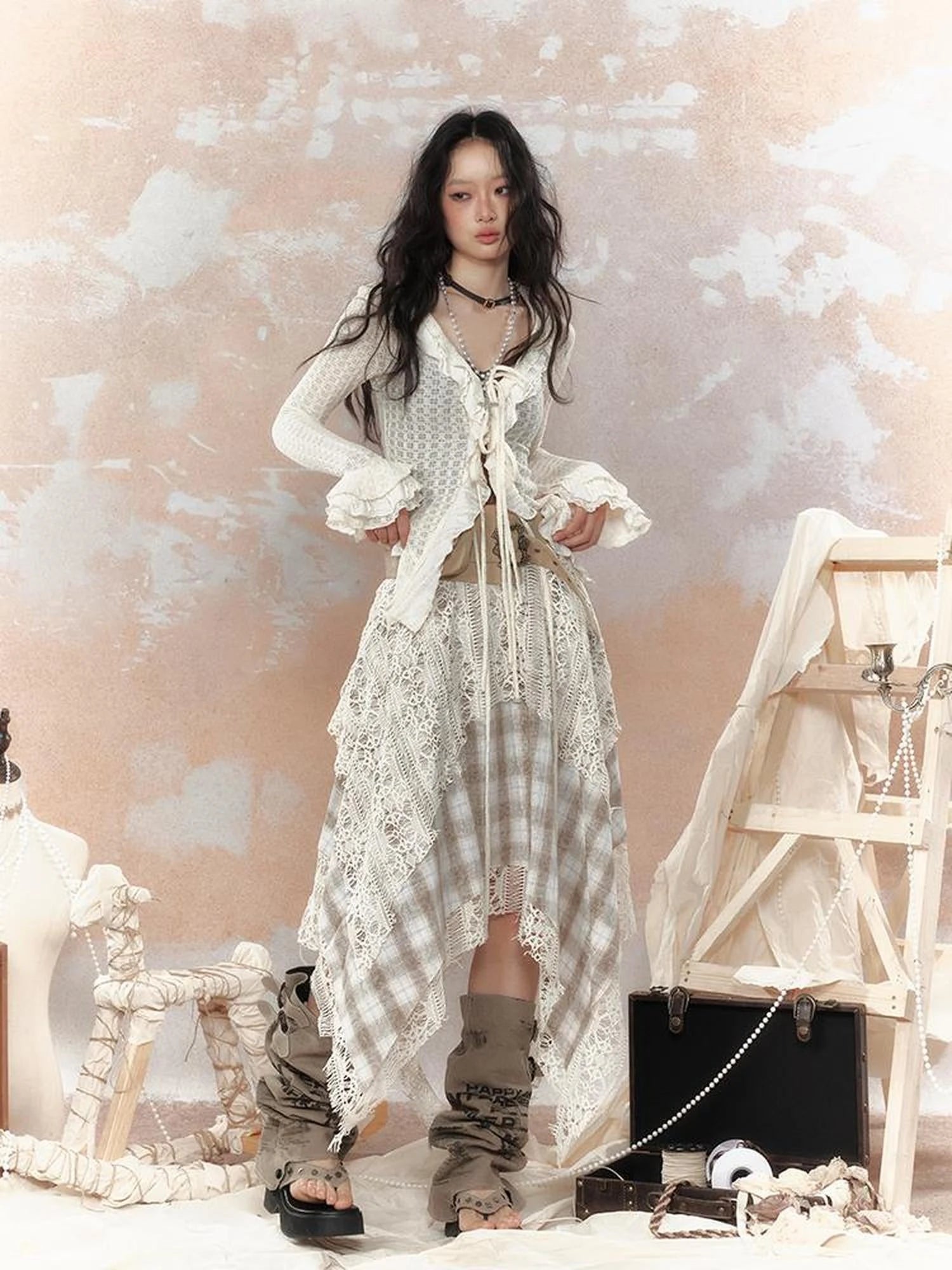 Steampunk Lace Trimmed Fitted Sunshade Jacket