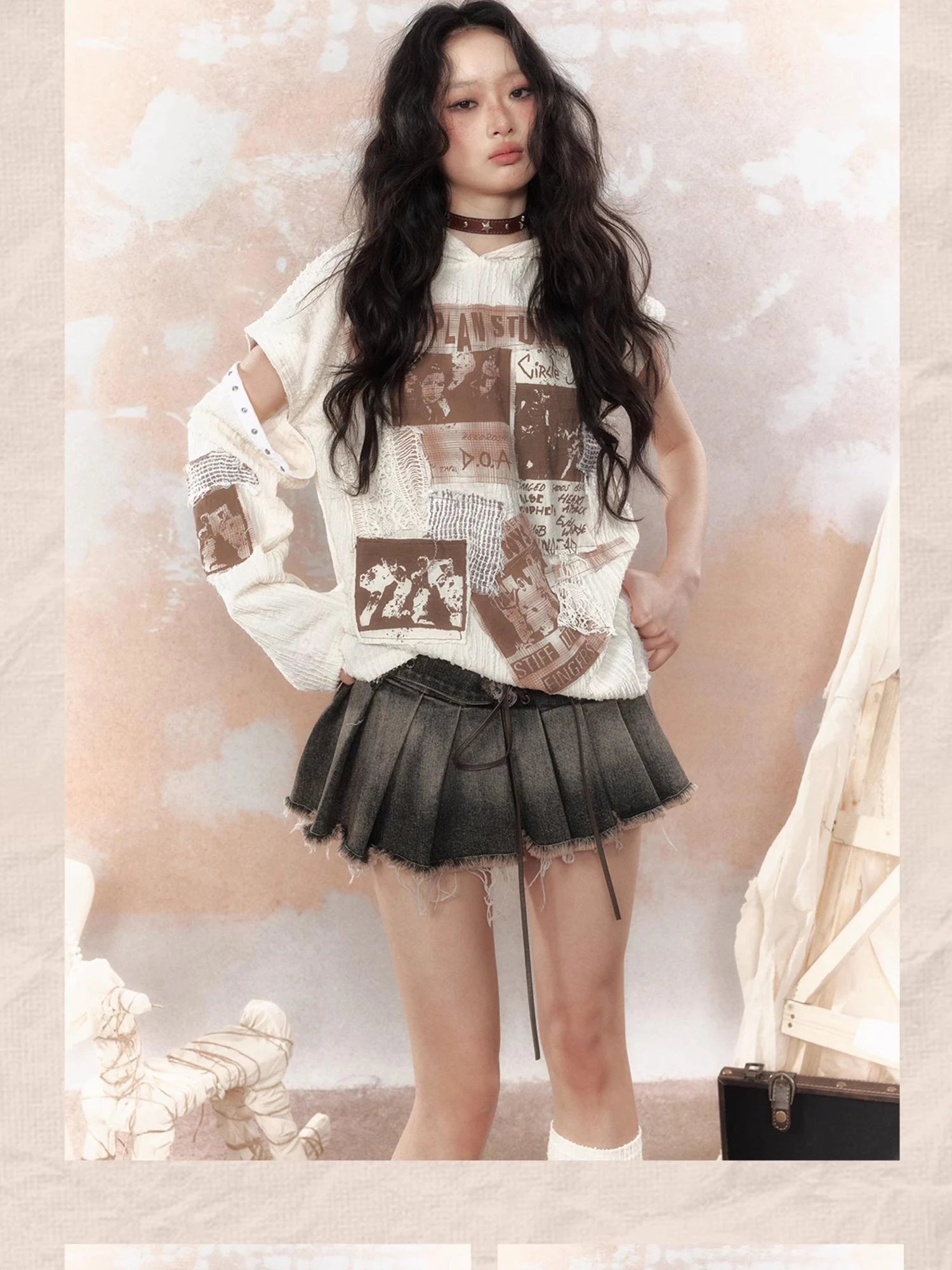 Steampunk Rabbit Hoodie With Detachable Sleeves