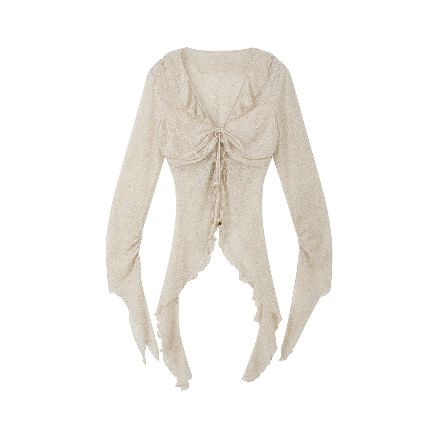 ALL_iN_plan_Uv_Protection_Linen_Ruffle_V-neck_Slim_Fit_Cropped_Long_Sleeve_Ivory_Blouses_MISSTT