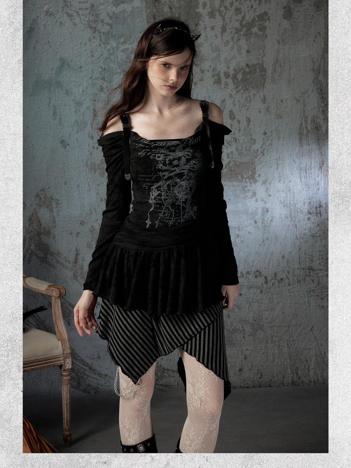 ALL iN plan Vintage Adjustable Off Shoulder Asymmetrical Women&