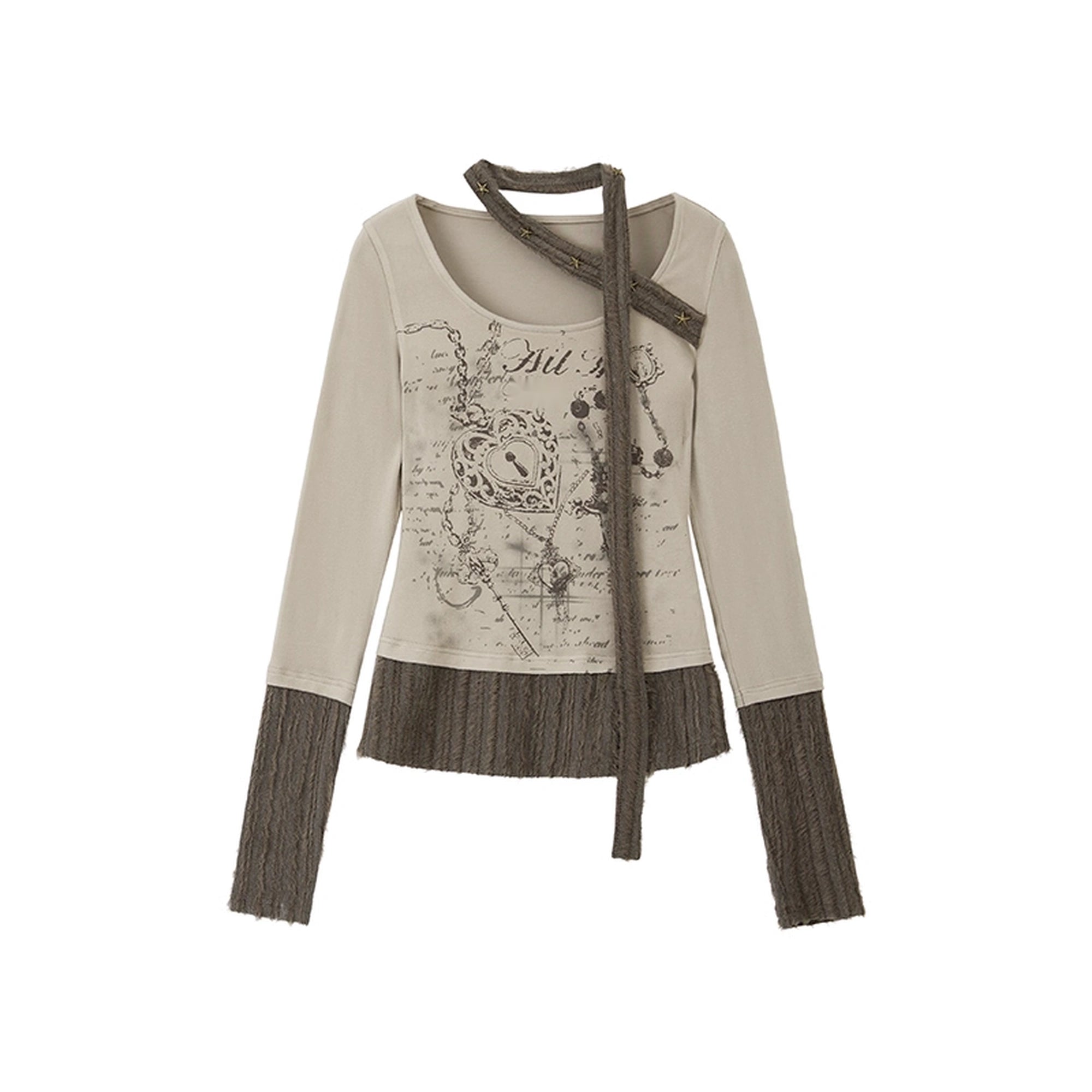 ALL_iN_plan_Vintage_Patchwork_Scarf_Print_Fitted_Top_MISSTT