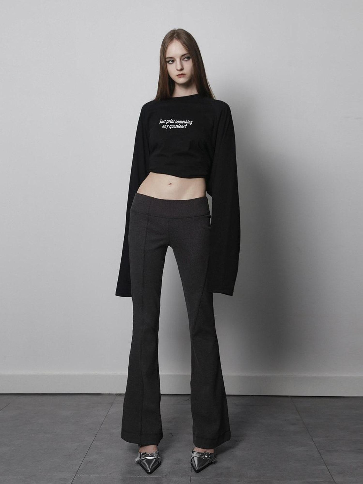 ANYQUESTION Black And White Oversized Letter Print Women&
