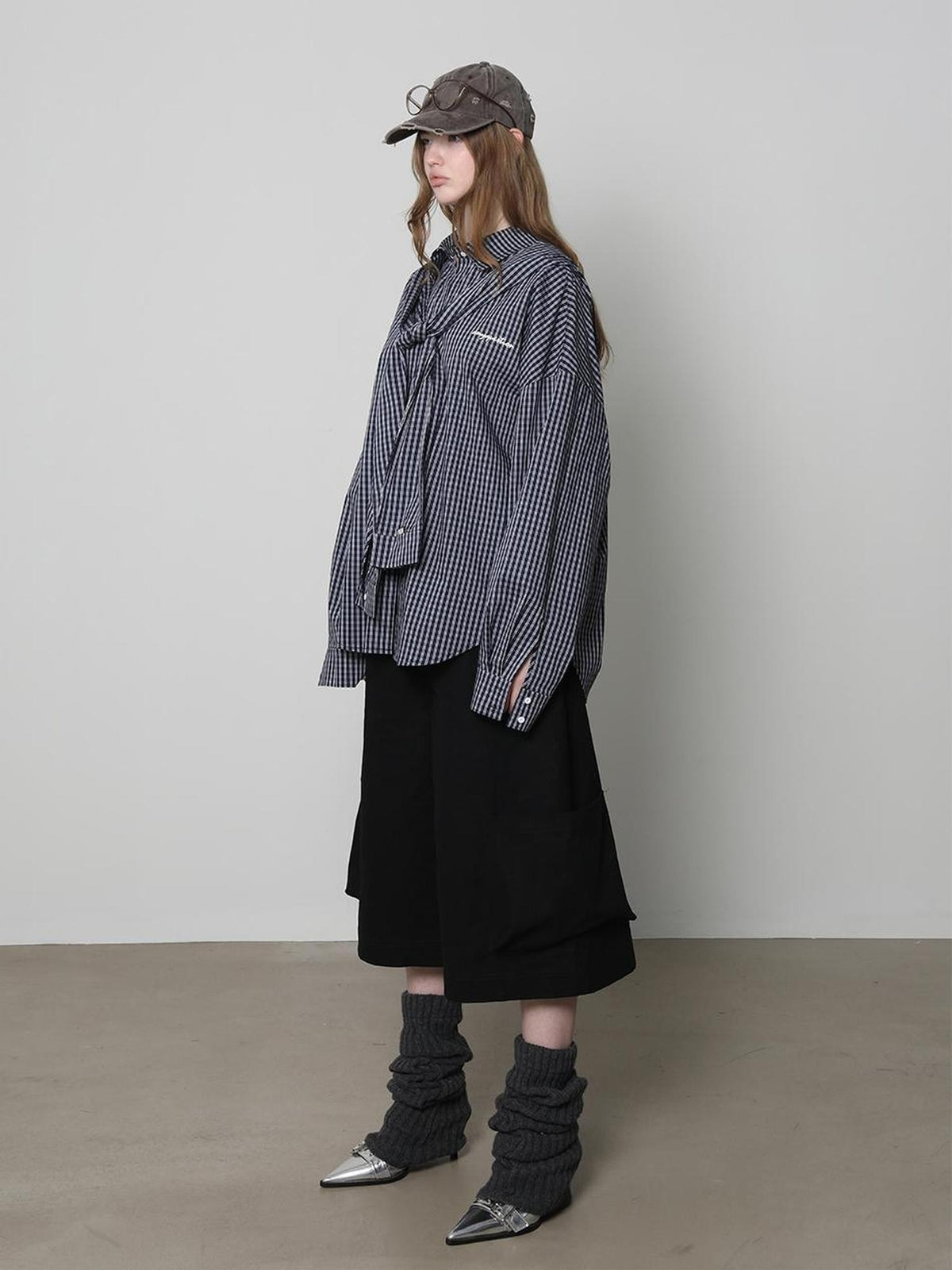 Black Cargo Pocket Low Waist Wide Leg Women&
