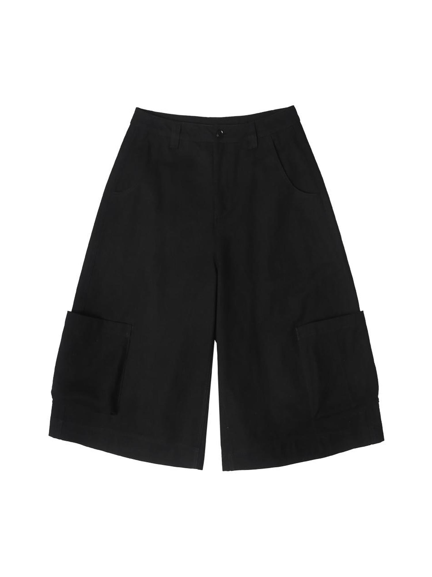 Black Cargo Pocket Low Waist Wide Leg Women&