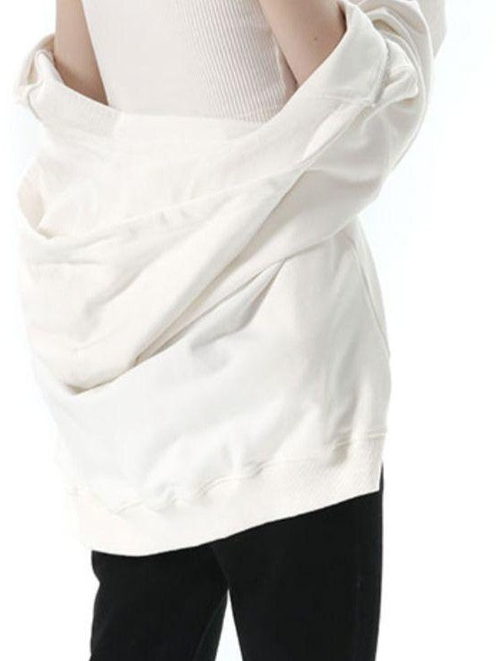 ANYQUESTION Black Grey Elastic Waist Patch Pocket Women&