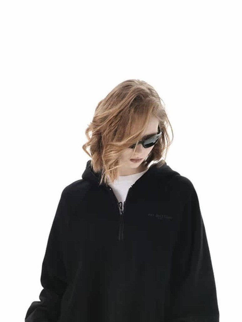 ANYQUESTION Black Grey Elastic Waist Patch Pocket Women&