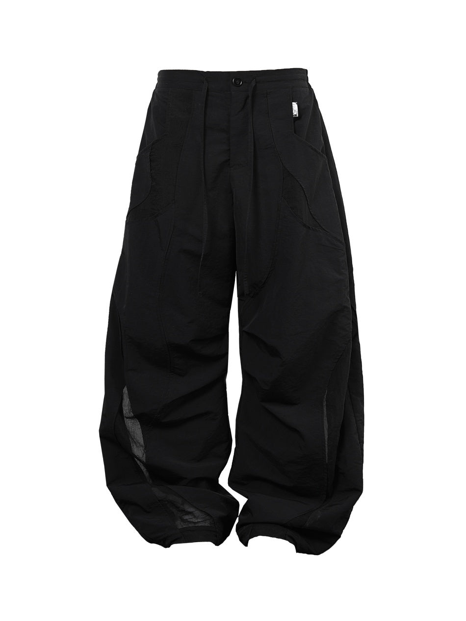 ANYQUESTION_Black_White_Deconstructed_Mesh_Cargo_Women&