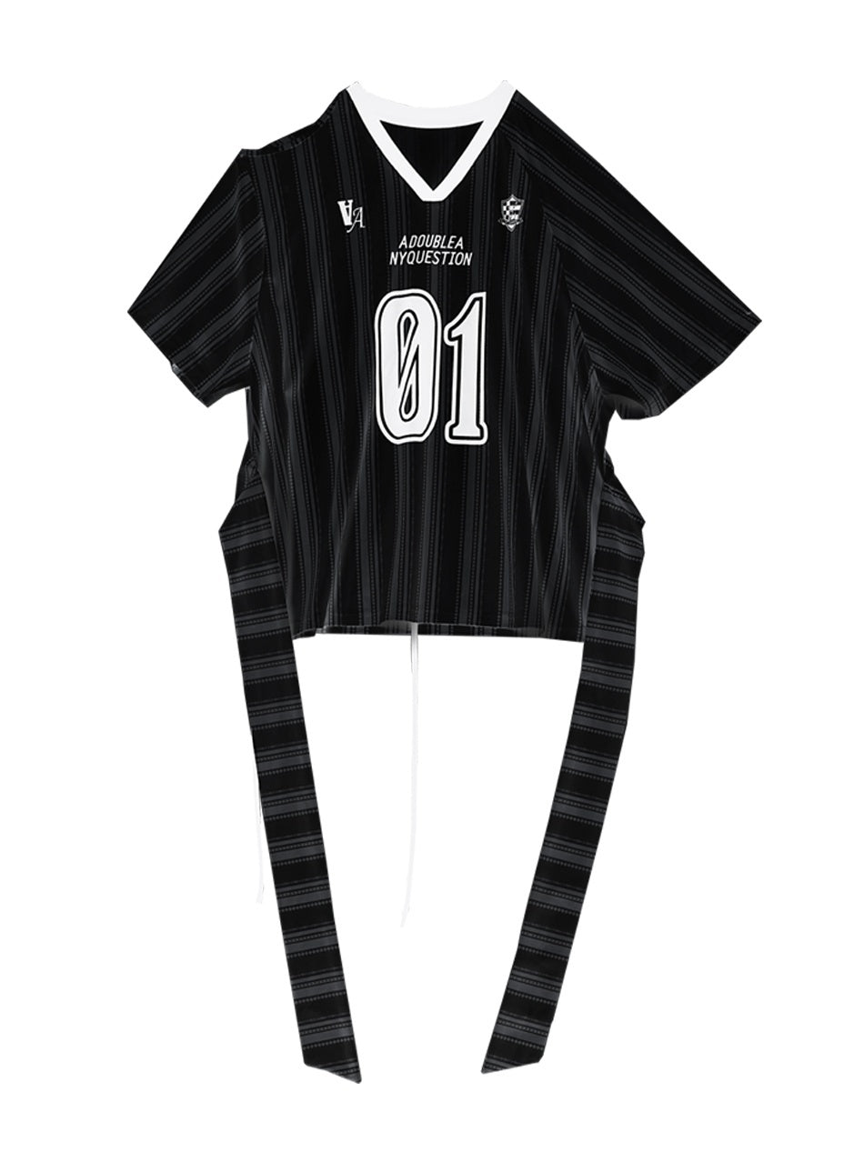 ANYQUESTION_Black_White_Striped_Mesh_Lace_Up_Women&