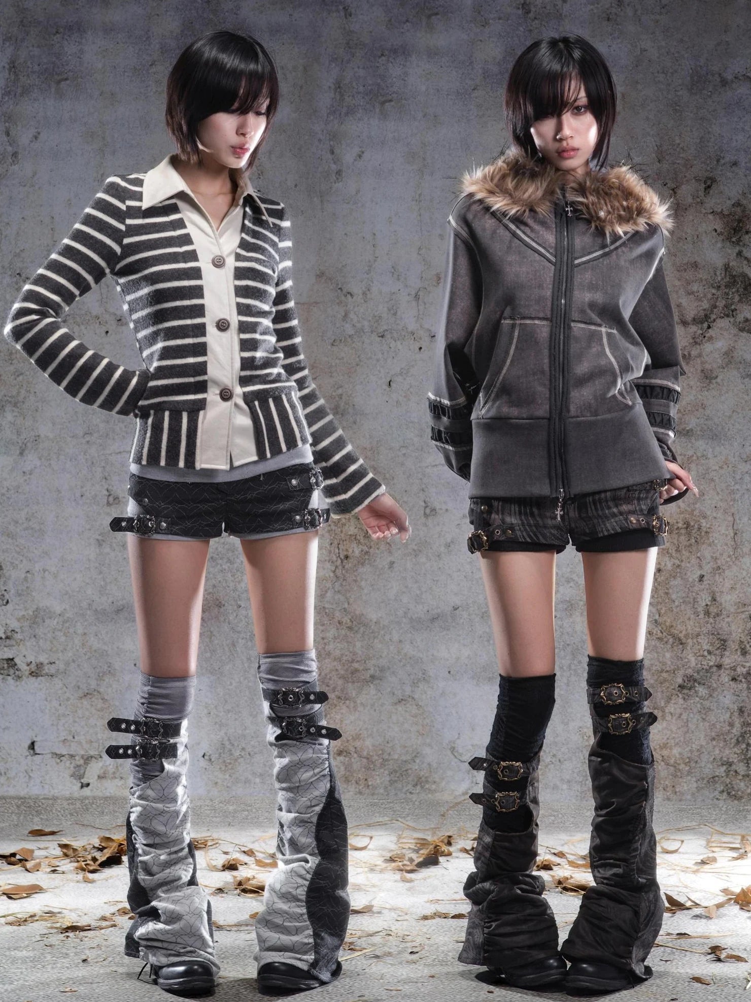 ARIADNAw Ariadne Embroidered Layered Shorts With Leg Warmers Pants