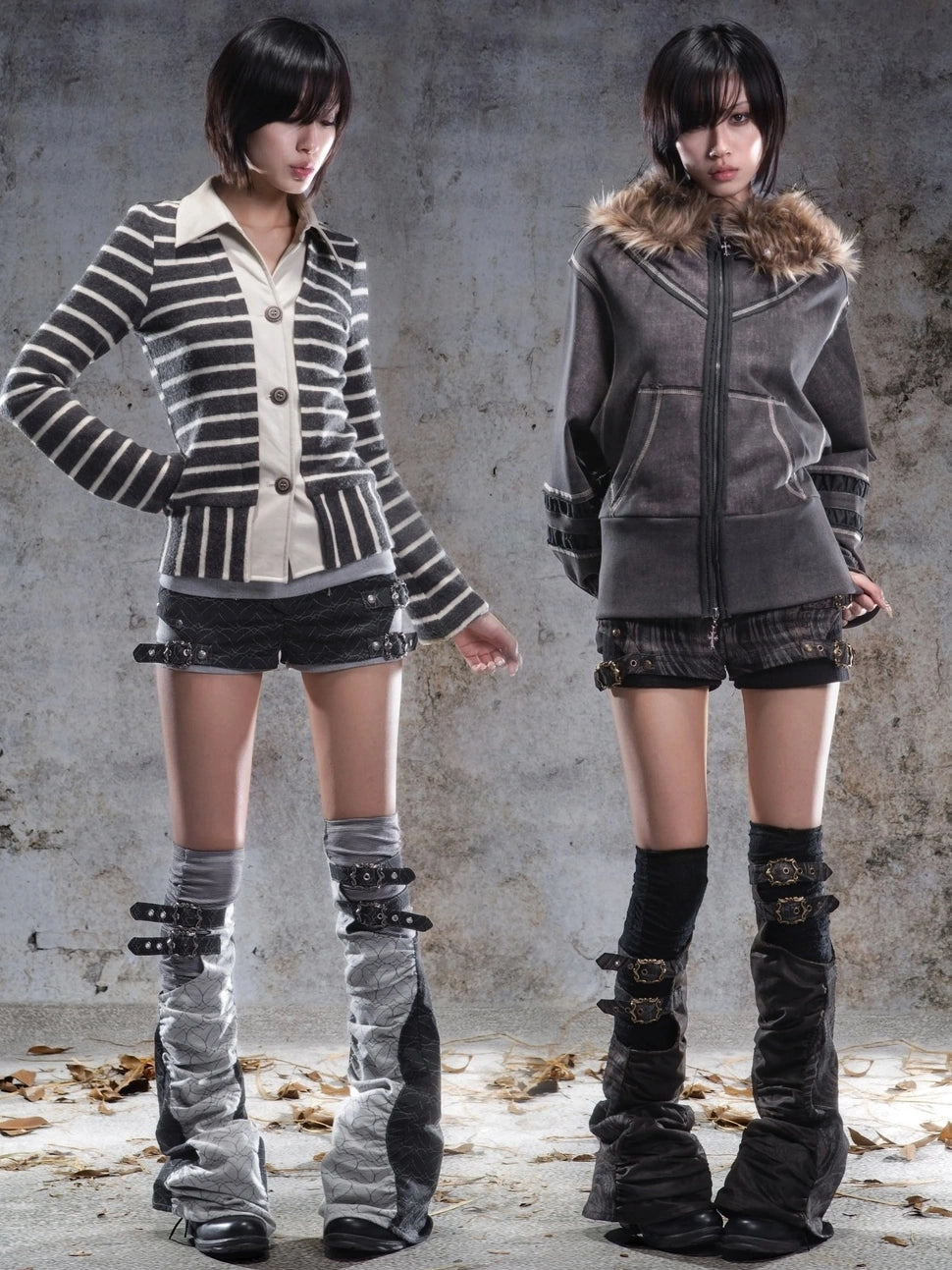 ARIADNAw Ariadne Embroidered Layered Shorts With Leg Warmers Pants