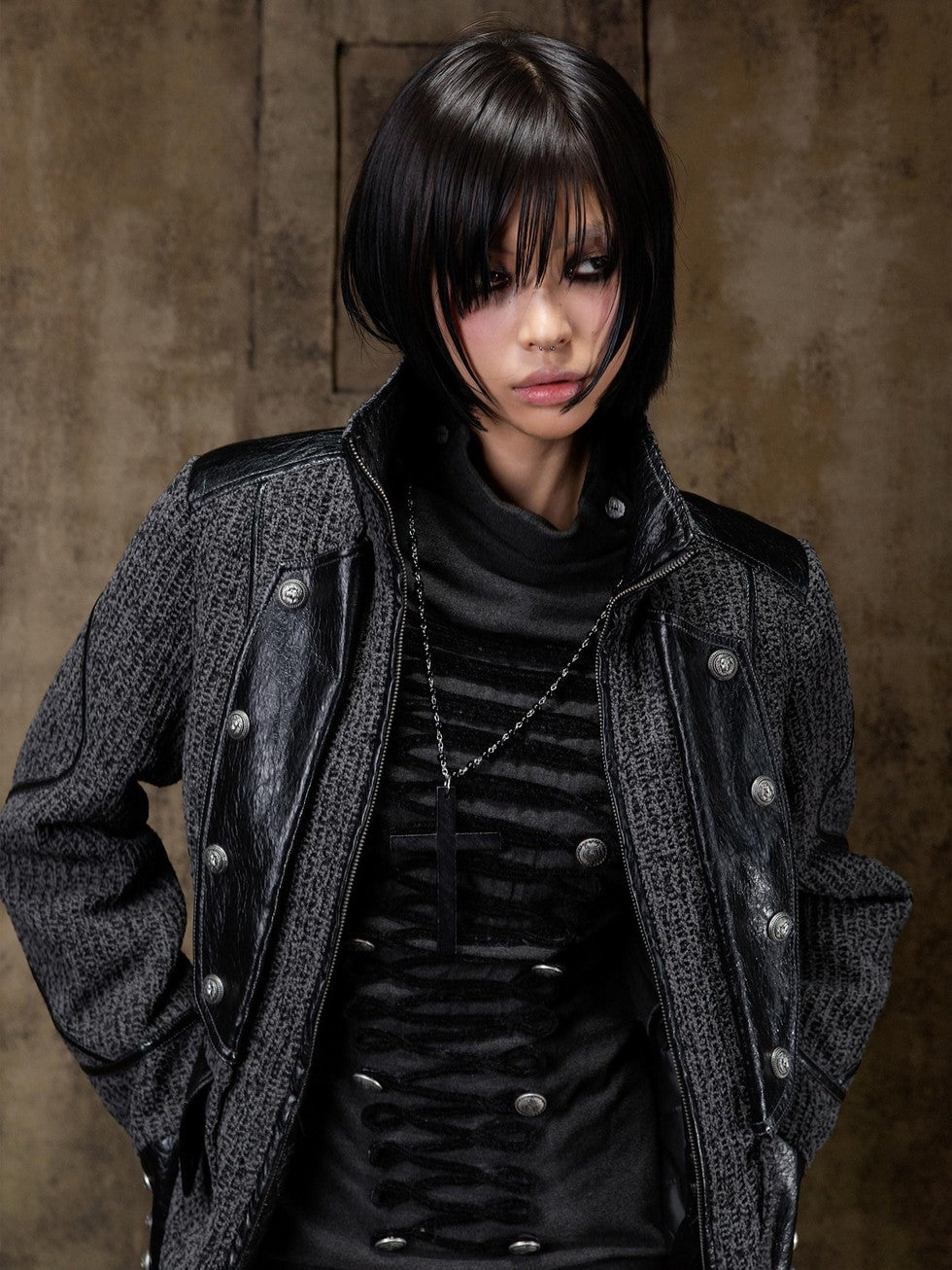 ARIADNAw Lace Up Biker Punk Retro Women&