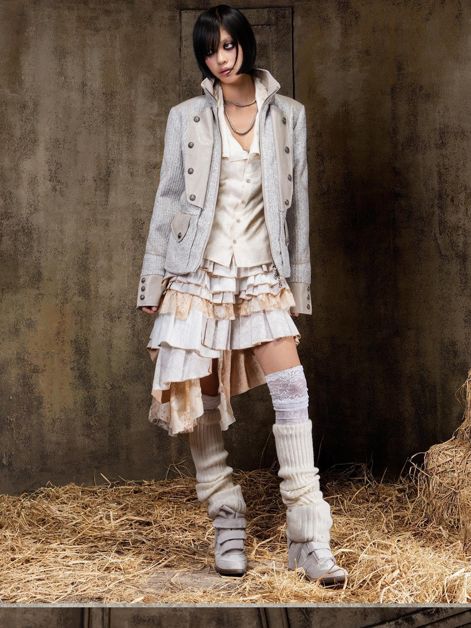 ARIADNAw Lace Up Biker Punk Retro Women&