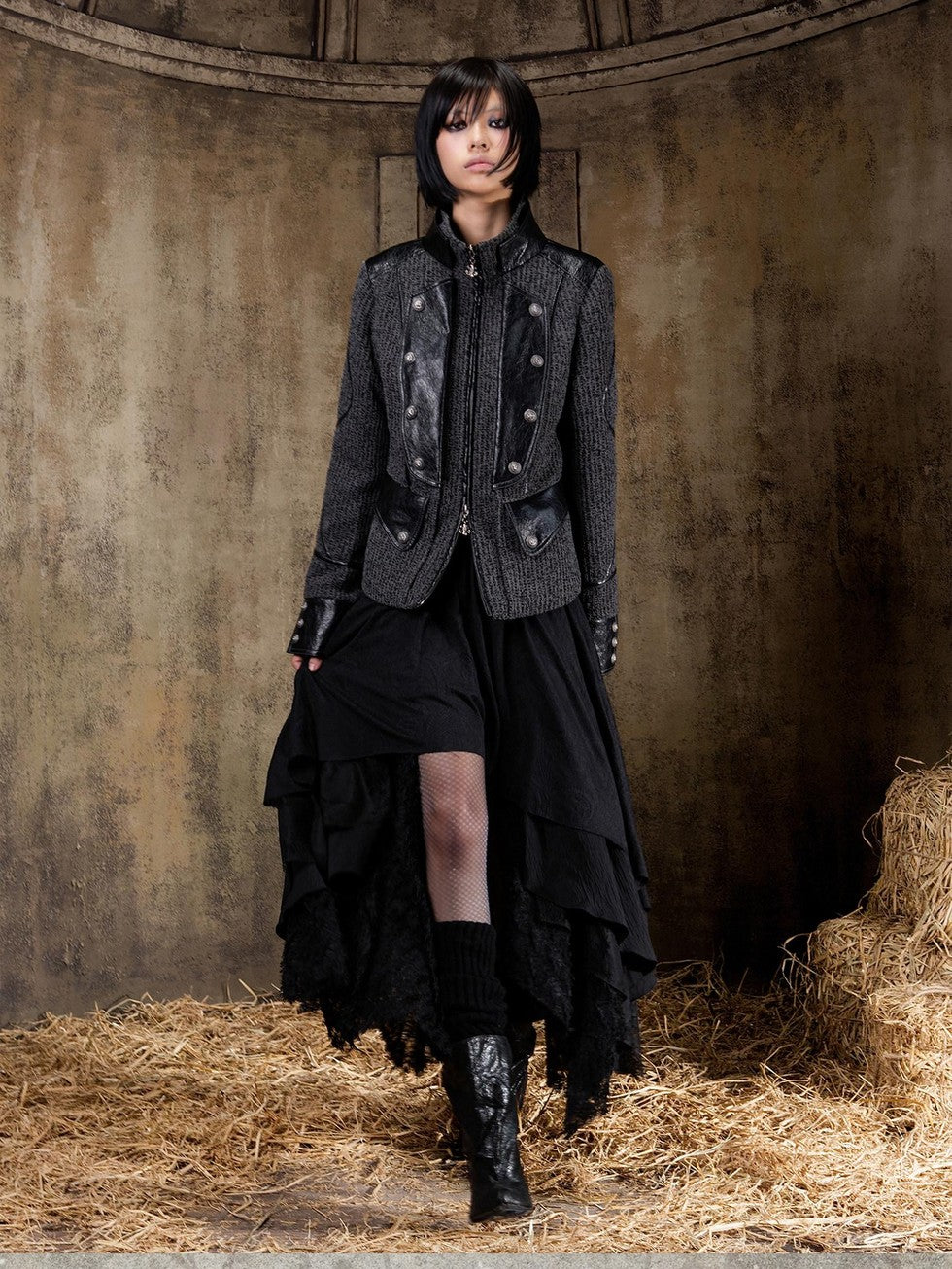 ARIADNAw Lace Up Biker Punk Retro Women&