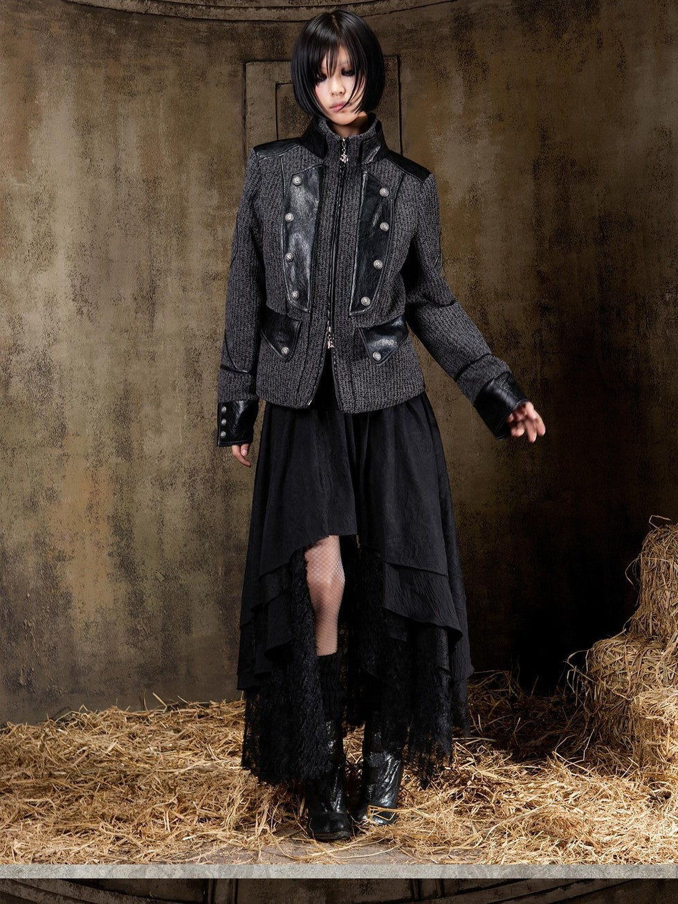 ARIADNAw Lace Up Biker Punk Retro Women&