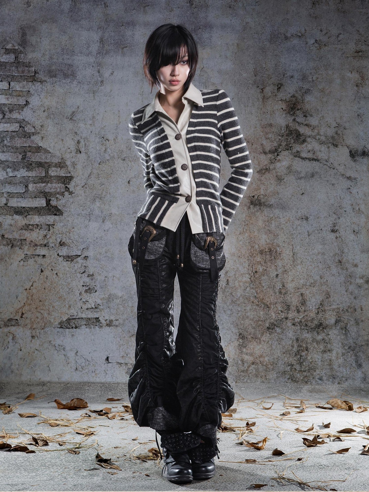 ARIADNAw Pleated Spliced Rock Drawstring Lantern Convertible Women&