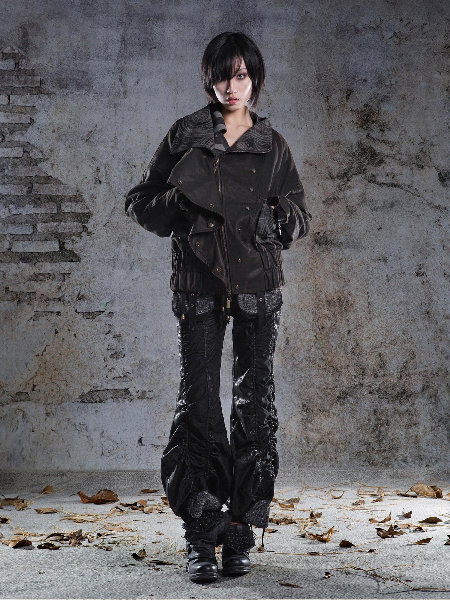 ARIADNAw Pleated Spliced Rock Drawstring Lantern Convertible Women&