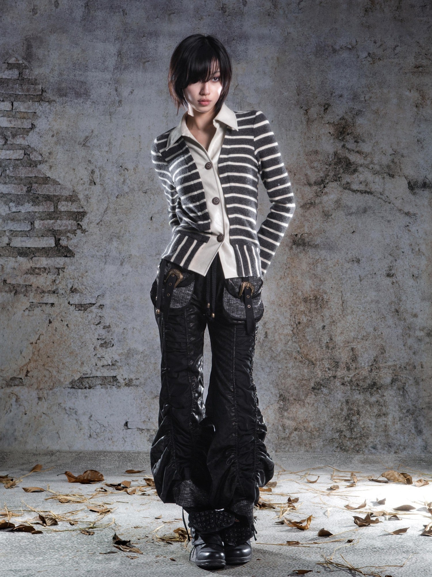 ARIADNAw Pleated Spliced Rock Drawstring Lantern Convertible Women&