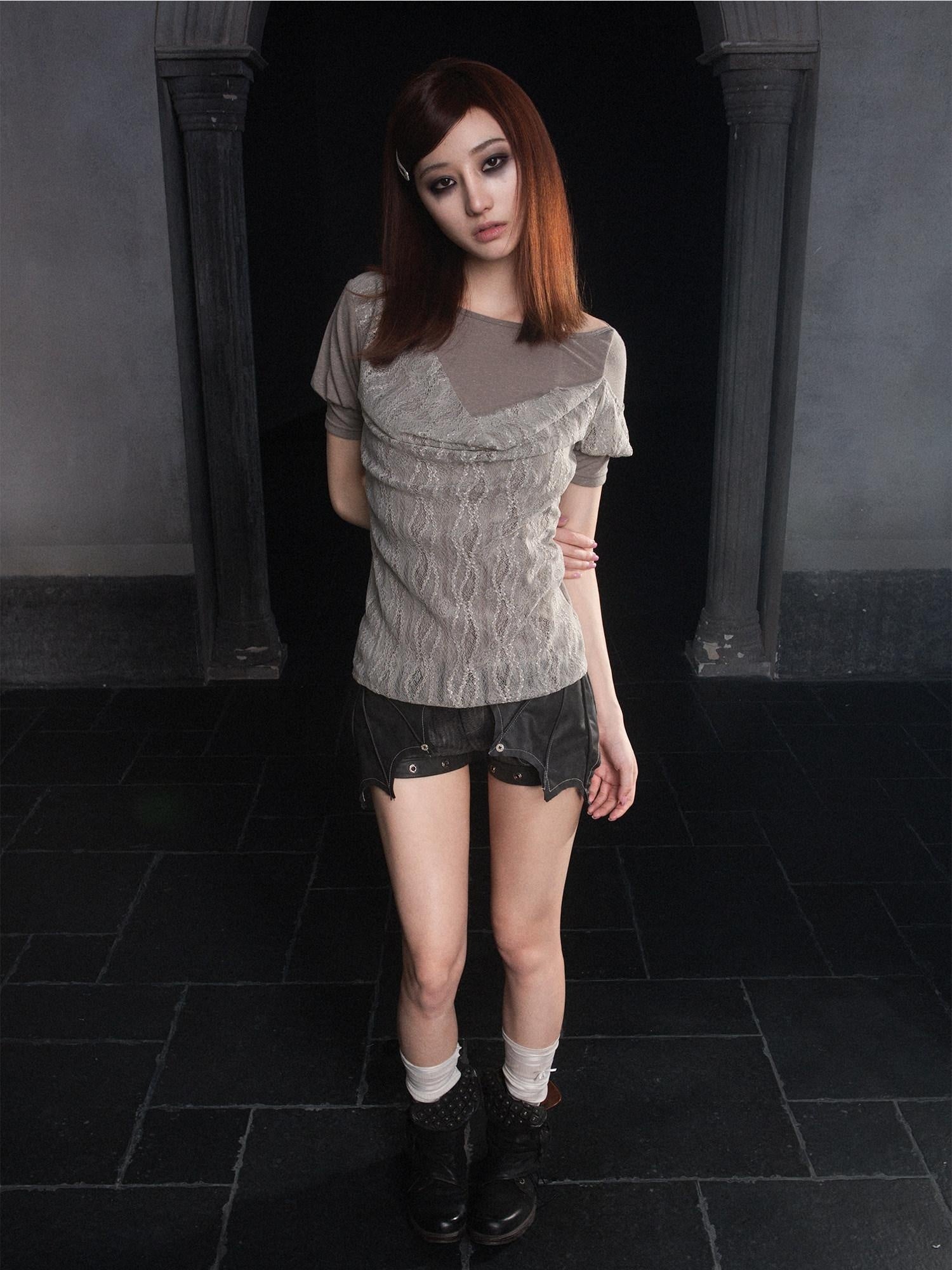 ARIADNAw Soft Stretch Casual Boat Neck Women Cotton Blend Gray Short Sleeve T-Shirts