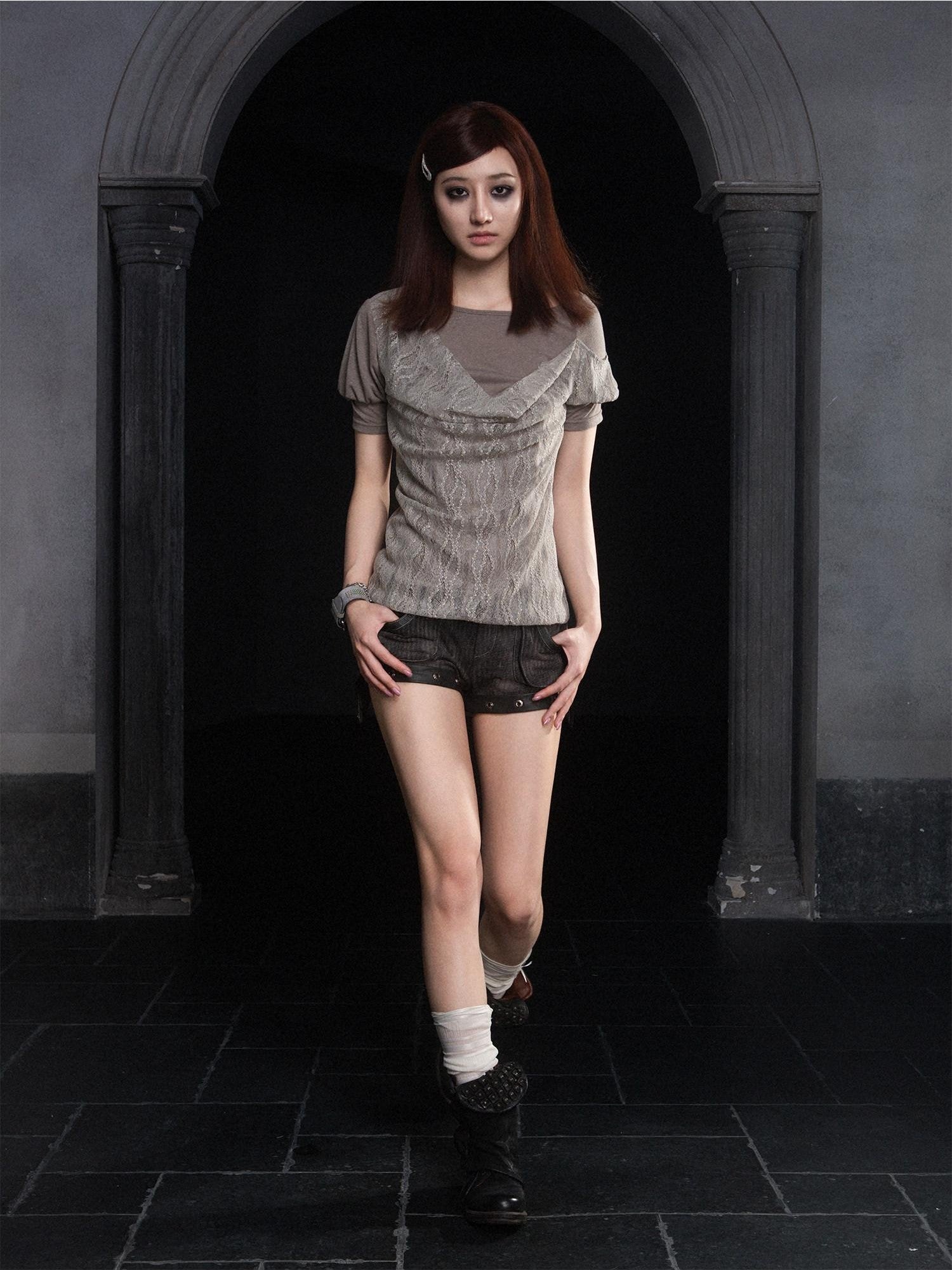 ARIADNAw Soft Stretch Casual Boat Neck Women Cotton Blend Gray Short Sleeve T-Shirts
