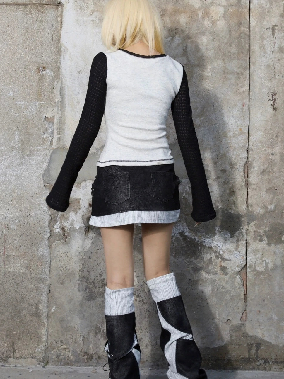 ARIADNAw Street Punk Fringe Legwarmer Skirt Skirt