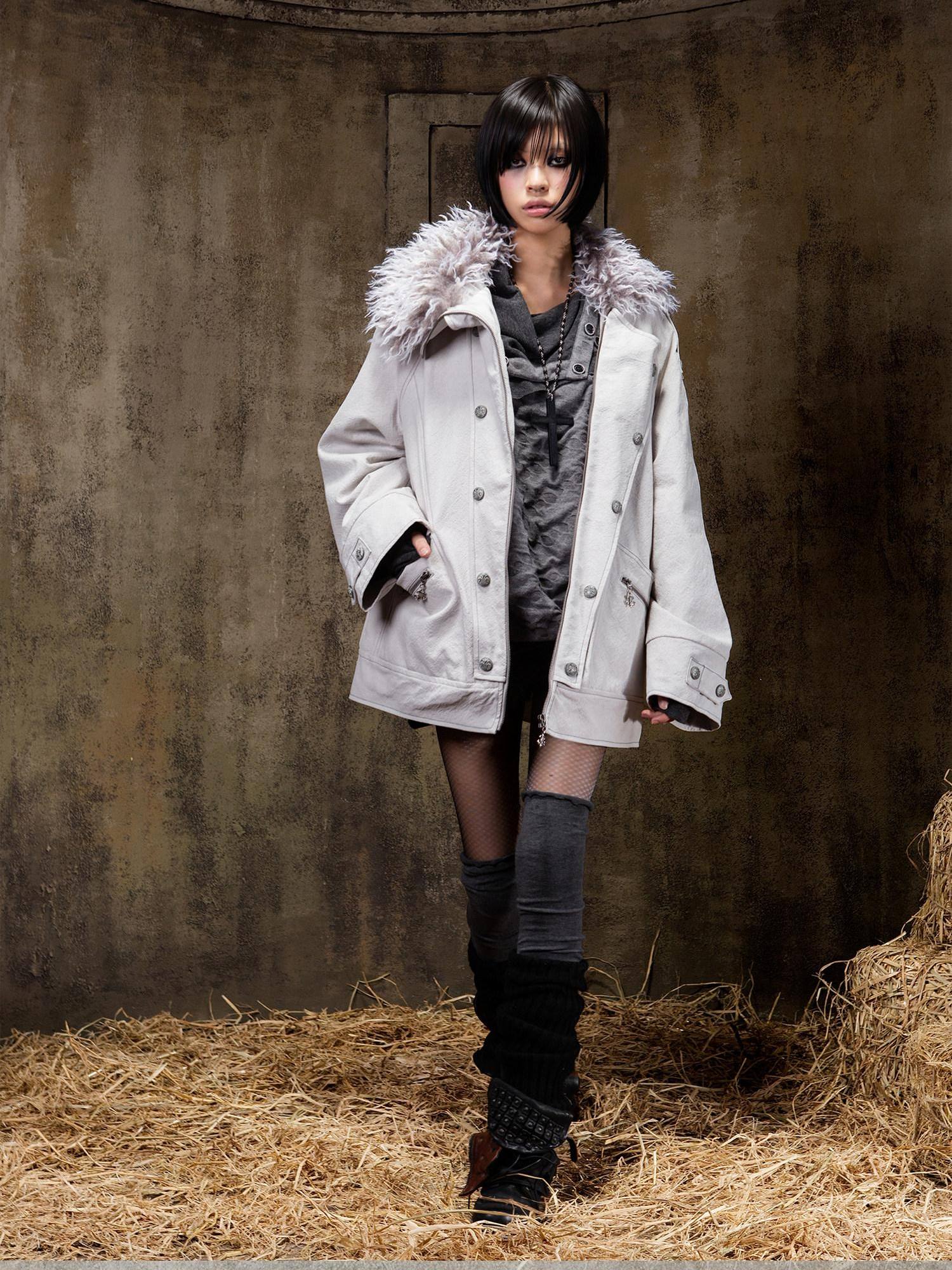 ARIADNAw Tie Waist Single Breasted Commuter Long Sleeve Black Grey Jacket