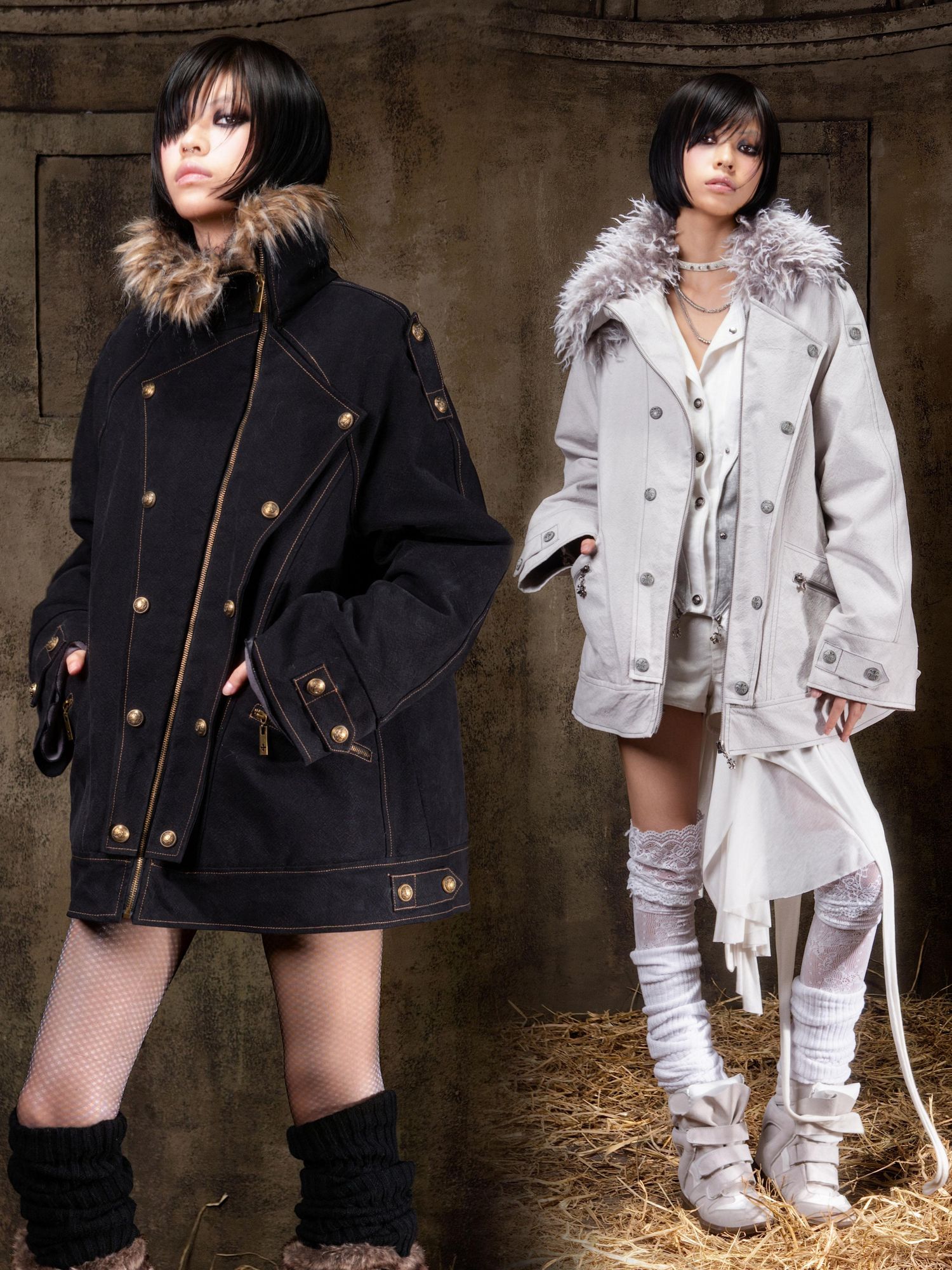 ARIADNAw Tie Waist Single Breasted Commuter Long Sleeve Black Grey Jacket