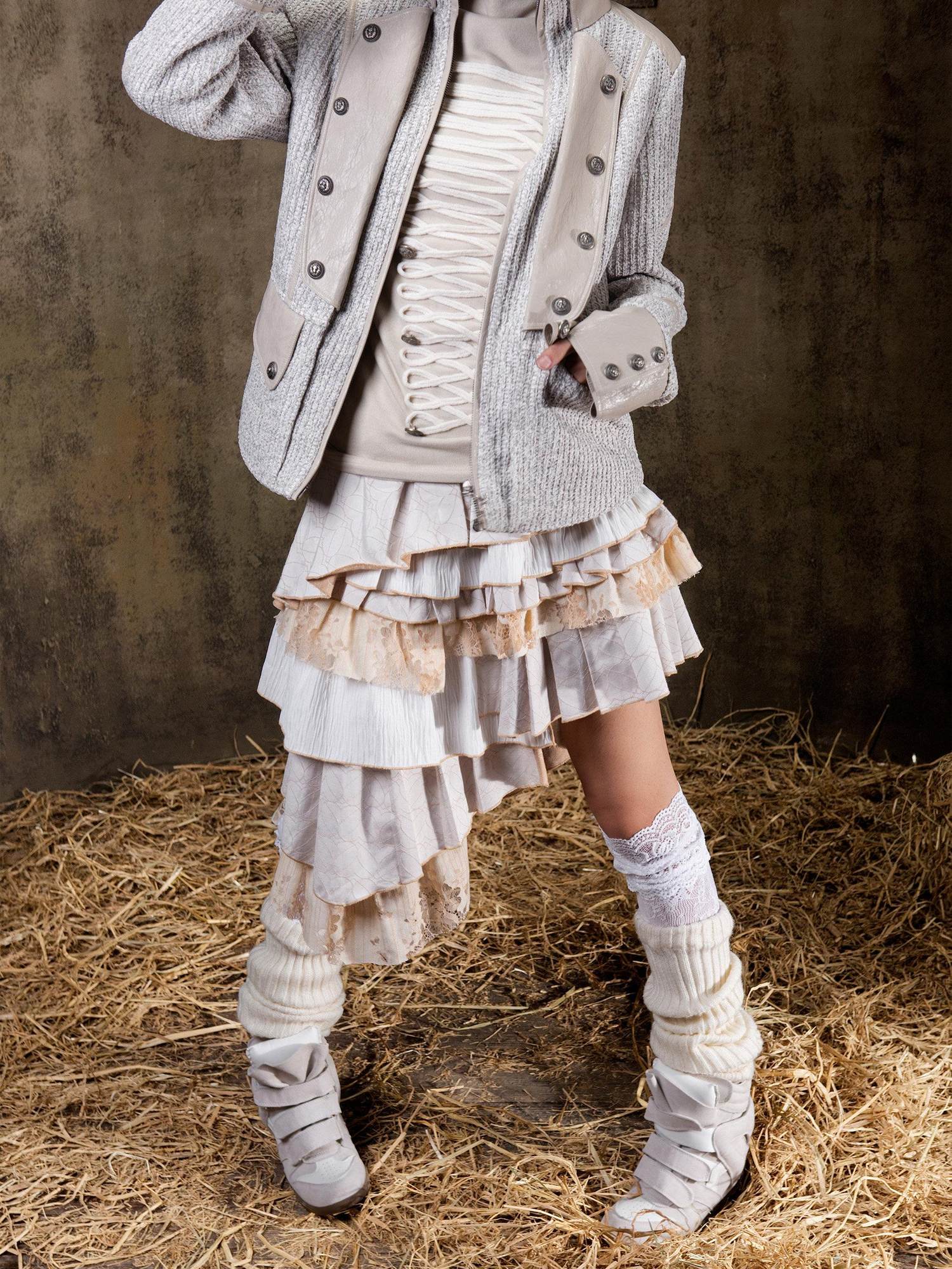 ARIADNAw Tied Waist Denim Style Straight Fit Women Long Sleeve Solid Color Jacket