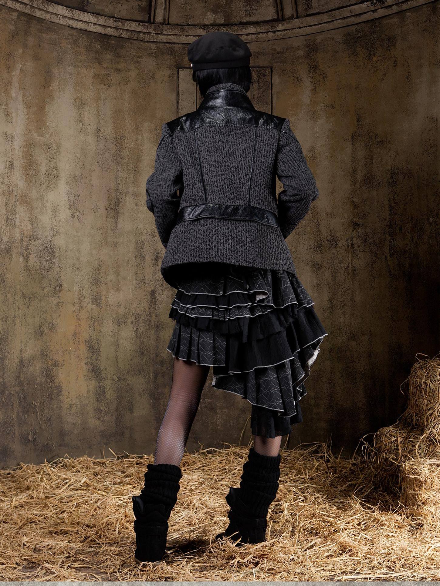 ARIADNAw Tied Waist Denim Style Straight Fit Women Long Sleeve Solid Color Jacket