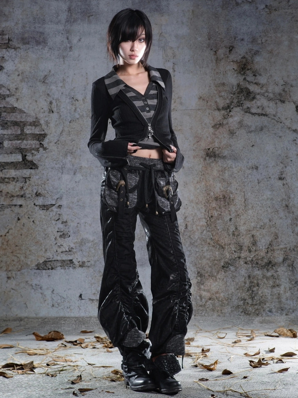 ARIADNAw Two Way Drawstring Wide Leg Lantern Pants Pants