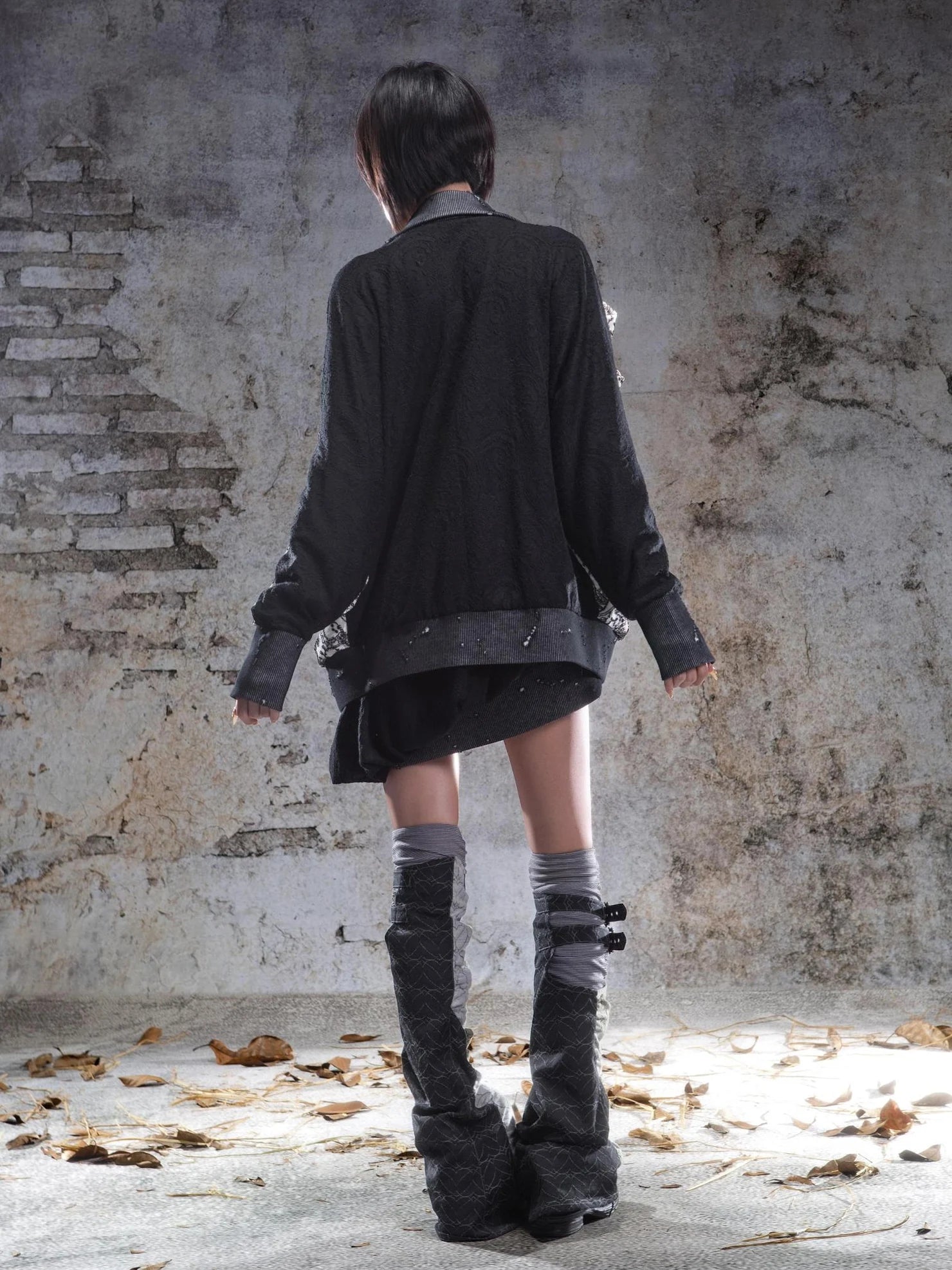 ARIADNAw Velvet Collar Contrast Trim Coat Jacket