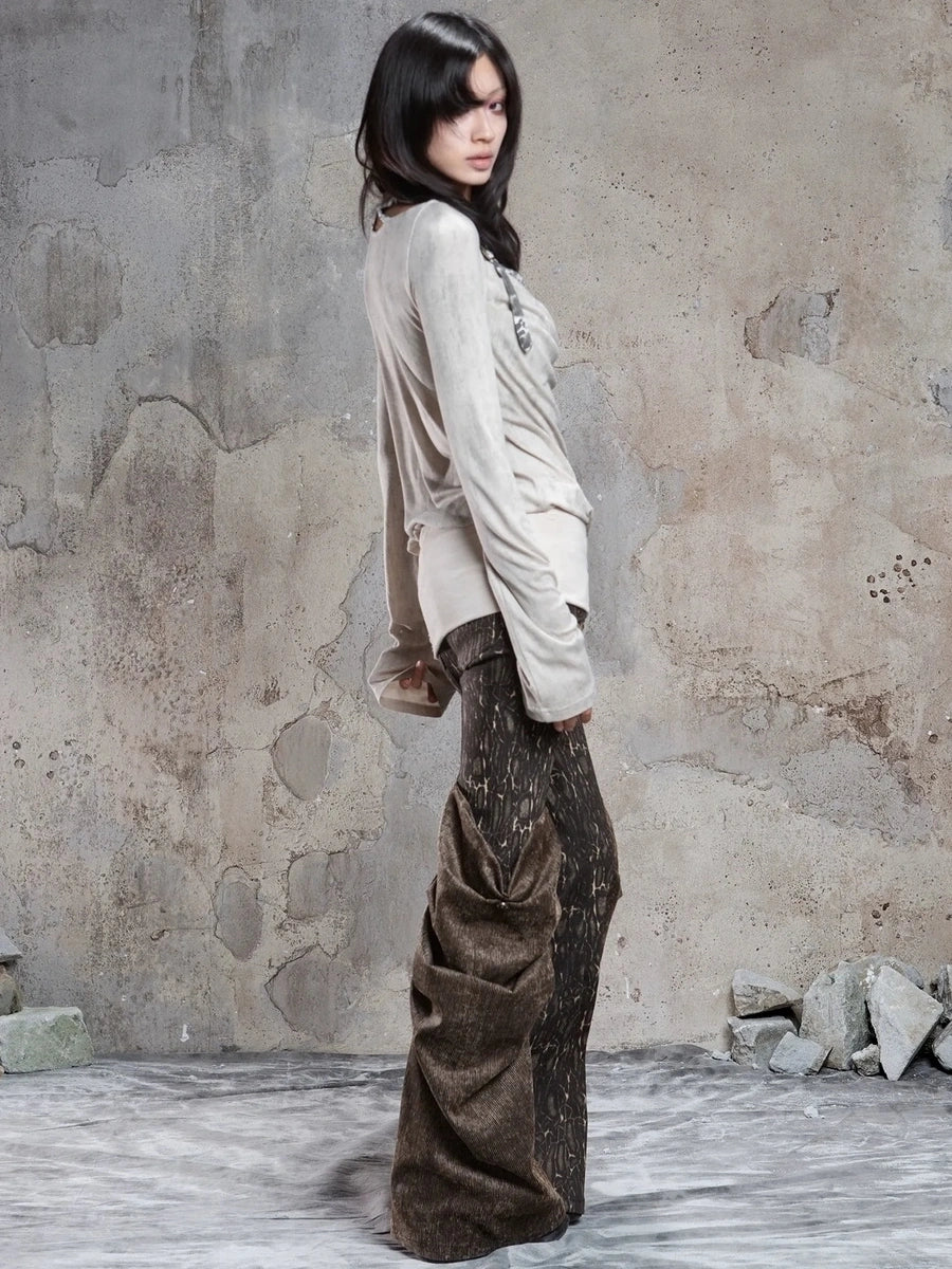 ARIADNAw Vintage Draped Punk Ruffle Top Cardigan