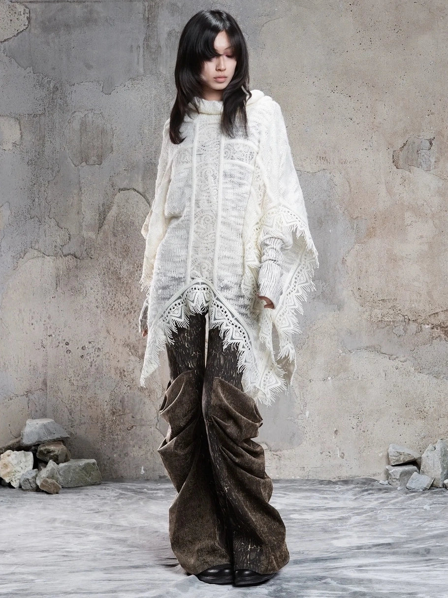 ARIADNAw Vintage Washed Heavy Work Stacked Pocket Flared Pants Jeans