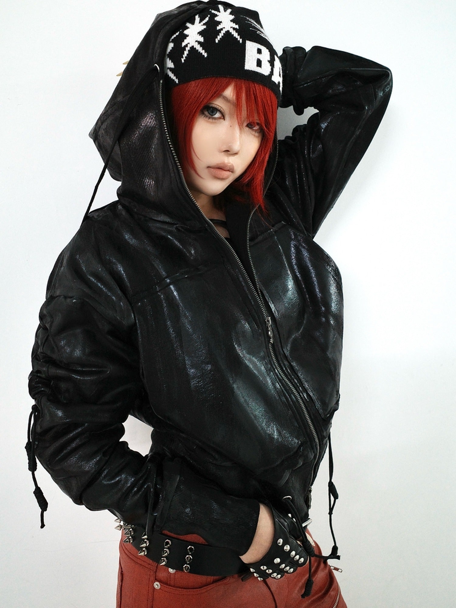 ATAnothingness Cozy Cotton Blend Loose Fit Zip Hooded Unisex Casual Black Hoodies