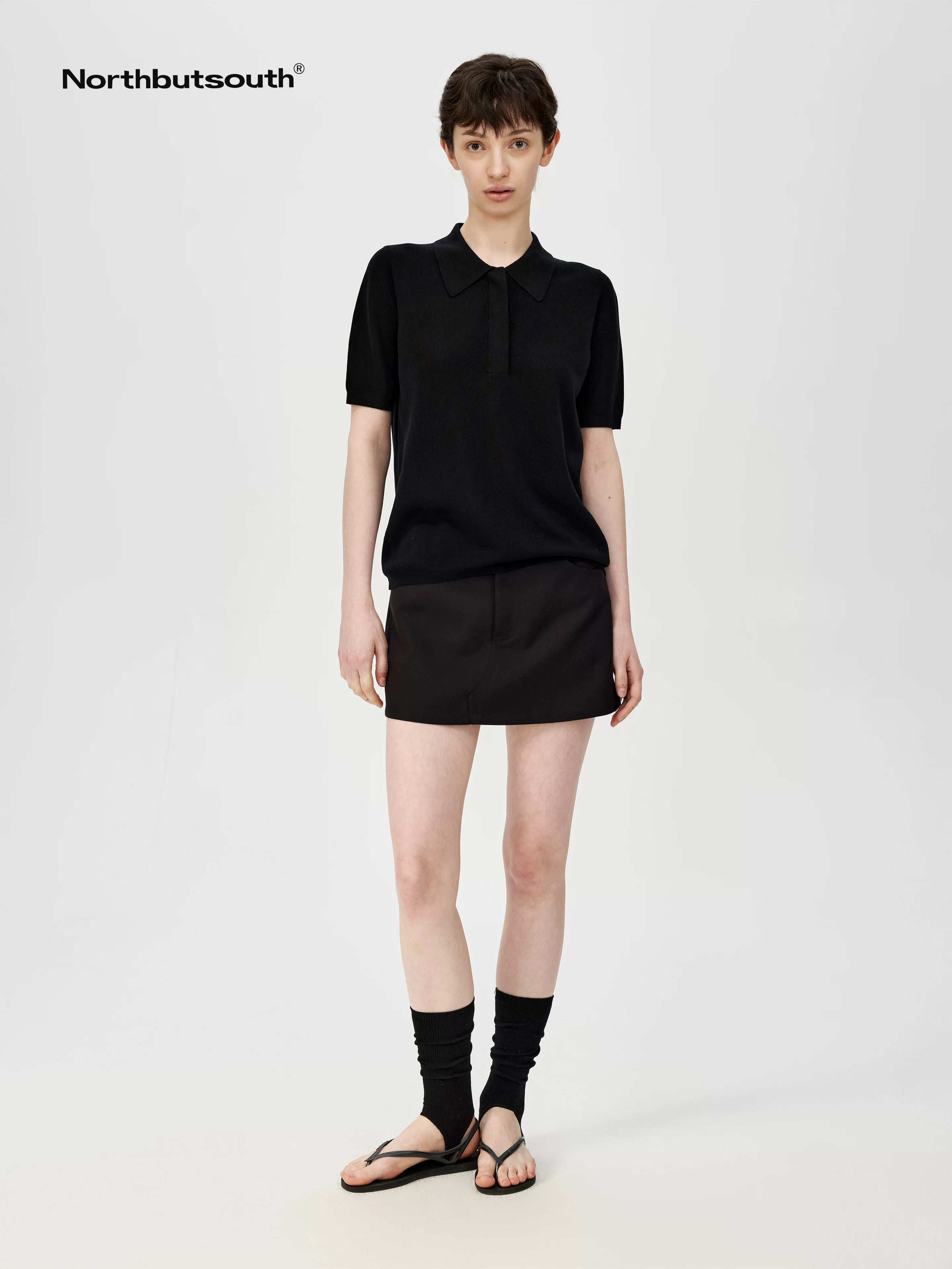 A Line Mini Skirt With Lining And Low Waist