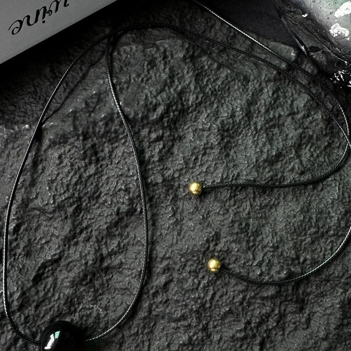 Accessories Adjustable Black Onyx Pendant Leather Cord Necklace