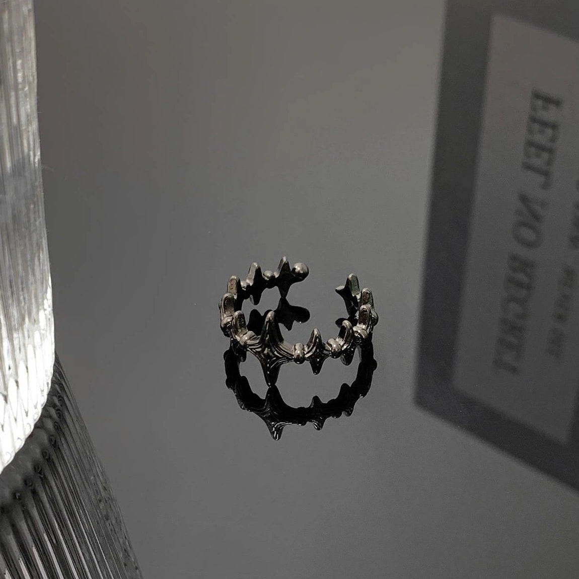 Accessories Adjustable Black Star Spike Ring